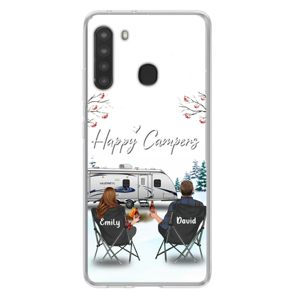 Personalized Camping Phone Case - Gift Idea For Camping Lover/Couple/Family/Friends - Happy Campers - Case For iPhone/Samsung