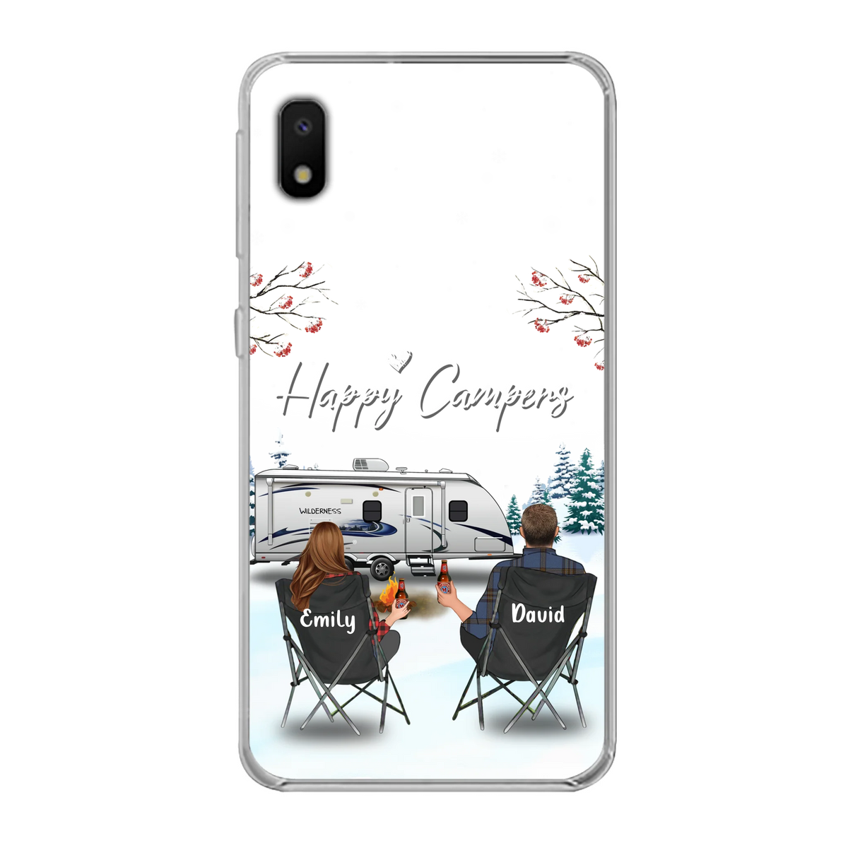 Personalized Camping Phone Case - Gift Idea For Camping Lover/Couple/Family/Friends - Happy Campers - Case For iPhone/Samsung