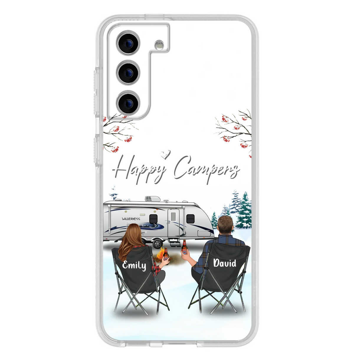 Personalized Camping Phone Case - Gift Idea For Camping Lover/Couple/Family/Friends - Happy Campers - Case For iPhone/Samsung
