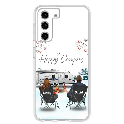 Personalized Camping Phone Case - Gift Idea For Camping Lover/Couple/Family/Friends - Happy Campers - Case For iPhone/Samsung
