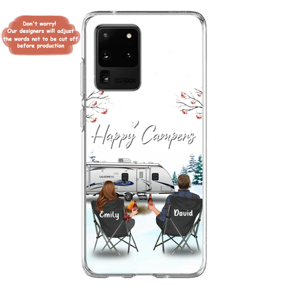 Personalized Camping Phone Case - Gift Idea For Camping Lover/Couple/Family/Friends - Happy Campers - Case For iPhone/Samsung