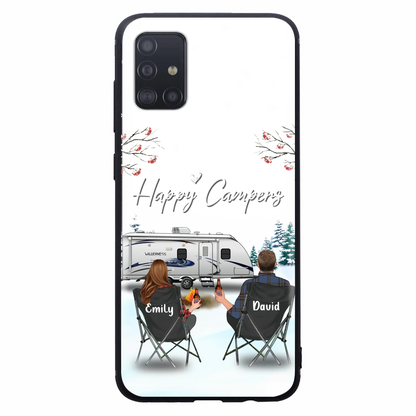 Personalized Camping Phone Case - Gift Idea For Camping Lover/Couple/Family/Friends - Happy Campers - Case For iPhone/Samsung