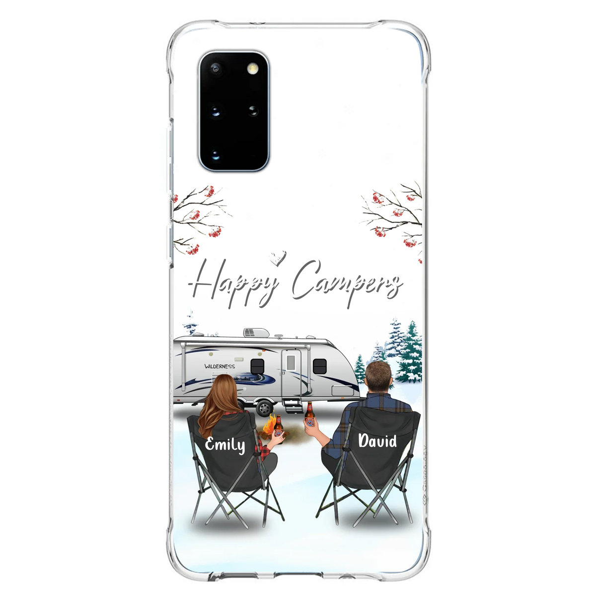 Personalized Camping Phone Case - Gift Idea For Camping Lover/Couple/Family/Friends - Happy Campers - Case For iPhone/Samsung