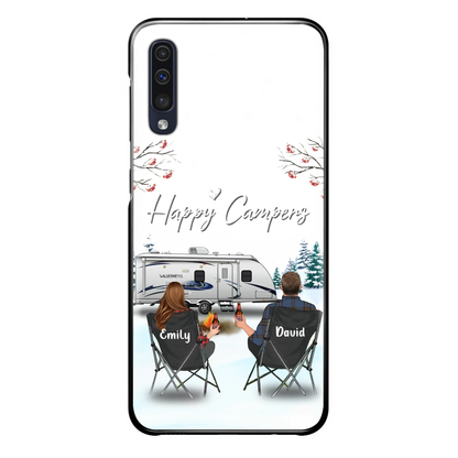 Personalized Camping Phone Case - Gift Idea For Camping Lover/Couple/Family/Friends - Happy Campers - Case For iPhone/Samsung