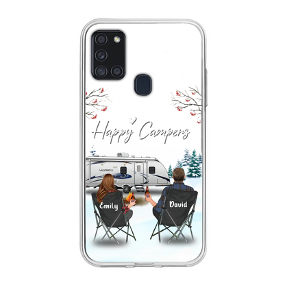Personalized Camping Phone Case - Gift Idea For Camping Lover/Couple/Family/Friends - Happy Campers - Case For iPhone/Samsung