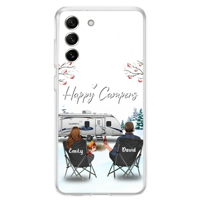 Personalized Camping Phone Case - Gift Idea For Camping Lover/Couple/Family/Friends - Happy Campers - Case For iPhone/Samsung