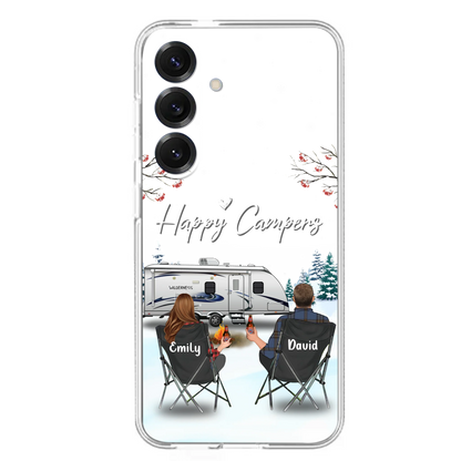 Personalized Camping Phone Case - Gift Idea For Camping Lover/Couple/Family/Friends - Happy Campers - Case For iPhone/Samsung