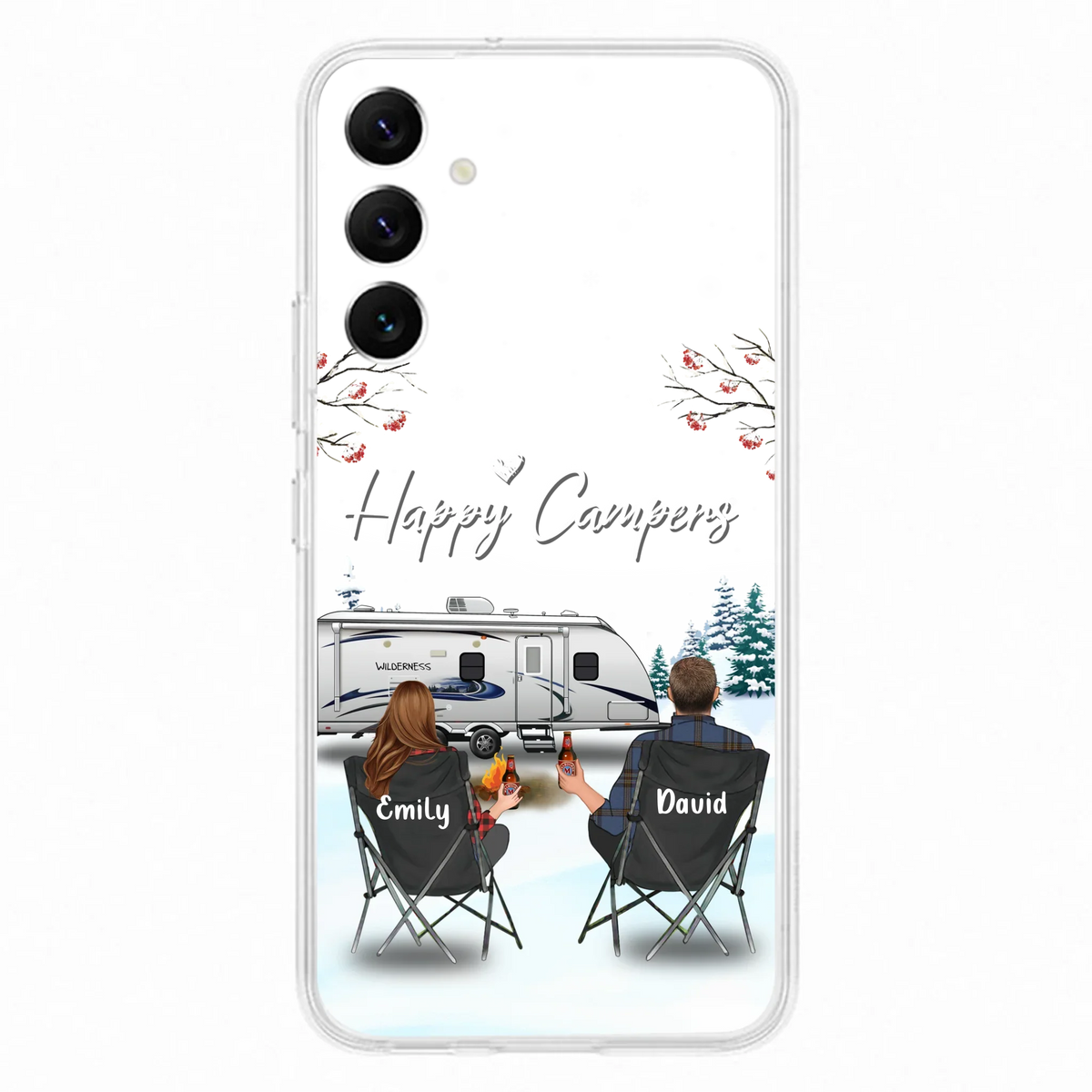 Personalized Camping Phone Case - Gift Idea For Camping Lover/Couple/Family/Friends - Happy Campers - Case For iPhone/Samsung