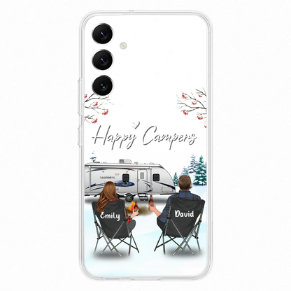 Personalized Camping Phone Case - Gift Idea For Camping Lover/Couple/Family/Friends - Happy Campers - Case For iPhone/Samsung