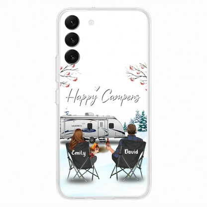 Personalized Camping Phone Case - Gift Idea For Camping Lover/Couple/Family/Friends - Happy Campers - Case For iPhone/Samsung