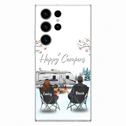 Personalized Camping Phone Case - Gift Idea For Camping Lover/Couple/Family/Friends - Happy Campers - Case For iPhone/Samsung