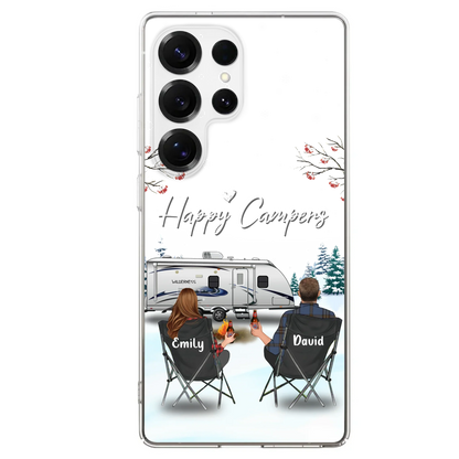 Personalized Camping Phone Case - Gift Idea For Camping Lover/Couple/Family/Friends - Happy Campers - Case For iPhone/Samsung