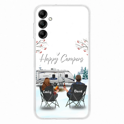 Personalized Camping Phone Case - Gift Idea For Camping Lover/Couple/Family/Friends - Happy Campers - Case For iPhone/Samsung