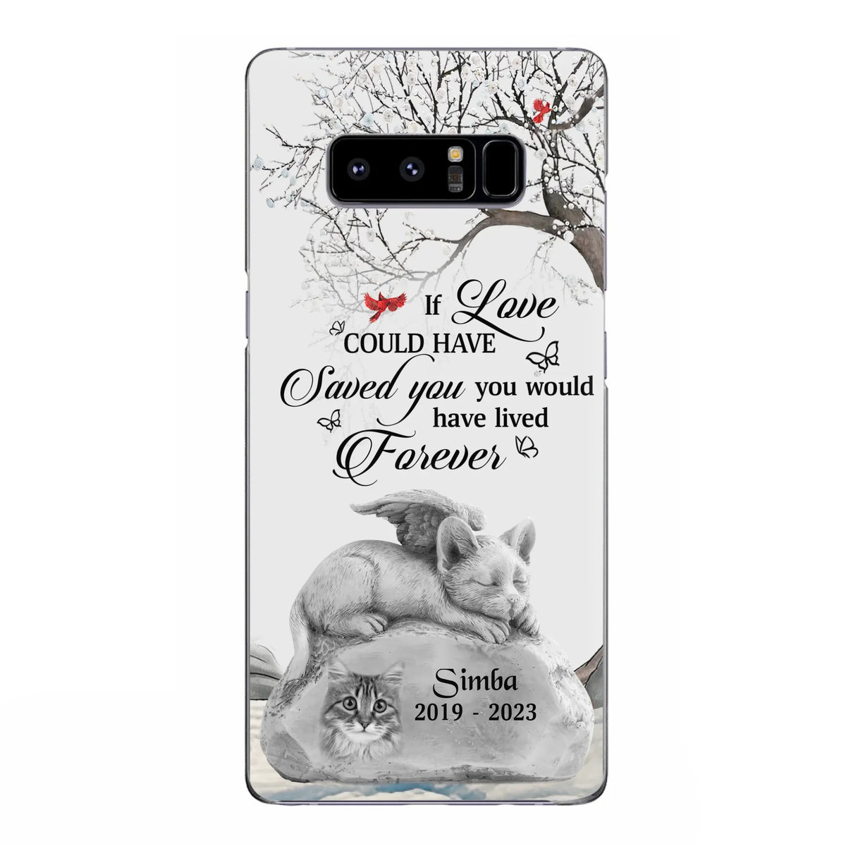 Personalized Memorial Cat Phone Case - Gift Idea For Cat Owners - If Love Could Have Saved You You Would Have Lived Forever - Case For iPhone/Samsung