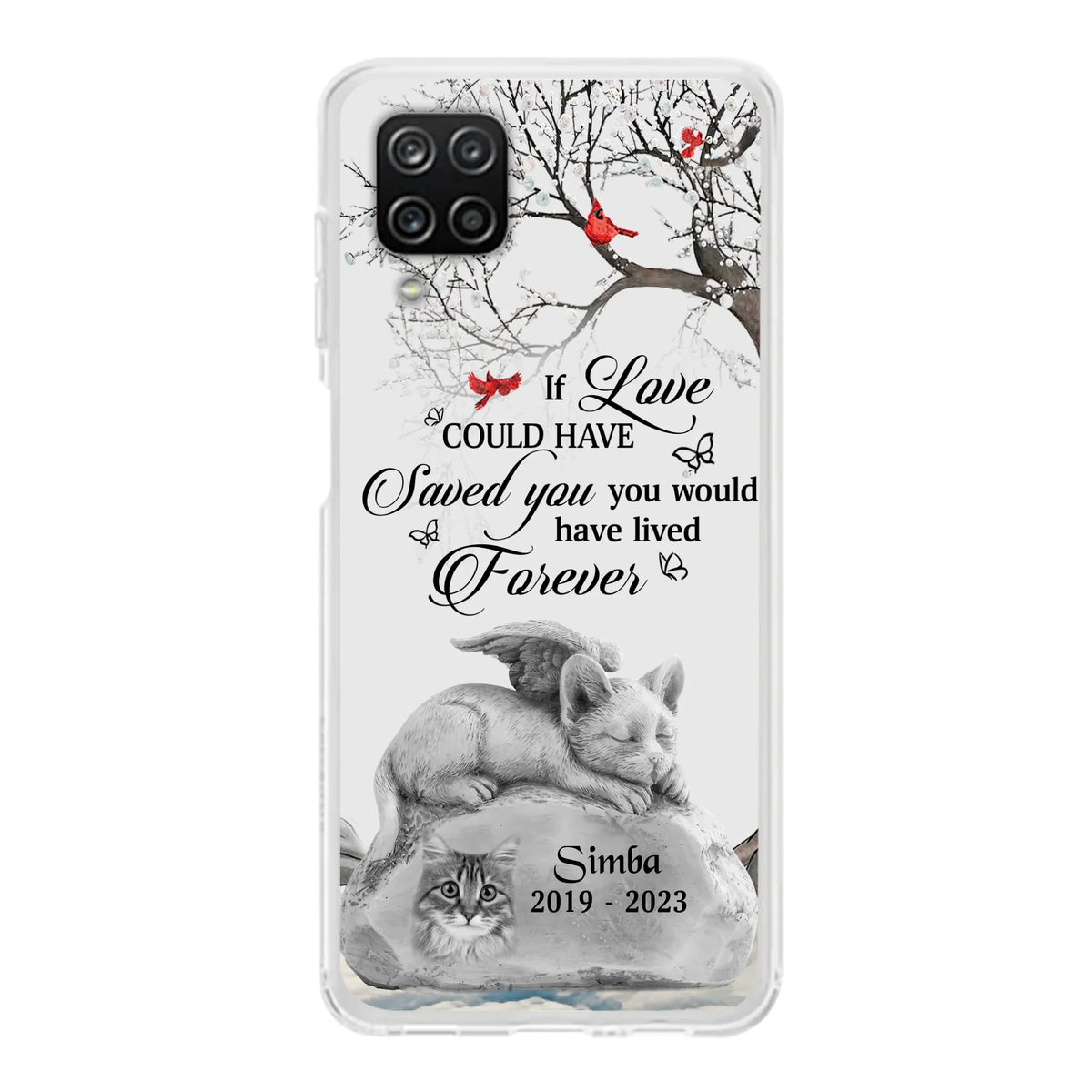 Personalized Memorial Cat Phone Case - Gift Idea For Cat Owners - If Love Could Have Saved You You Would Have Lived Forever - Case For iPhone/Samsung