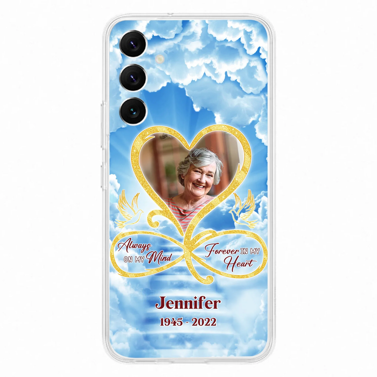 Custom Personalized Memorial Dog Phone Case - Upload Photo - Memorial Gift Idea For Dog Owners/ Dog Lovers - Your Wings Were Ready But My Heart Was Not - Case for iPhone/Samsung