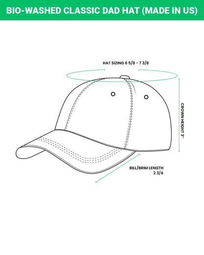 Personalized Hunting Deer Dad Hat - Father's Day Gift - Leather Patch Bio-Washed Classic Dad Hat