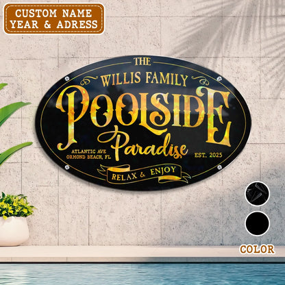 Personalized Family Poolside Paradise Acrylic Suncatcher - Summer Gift Idea - Relax & Enjoy