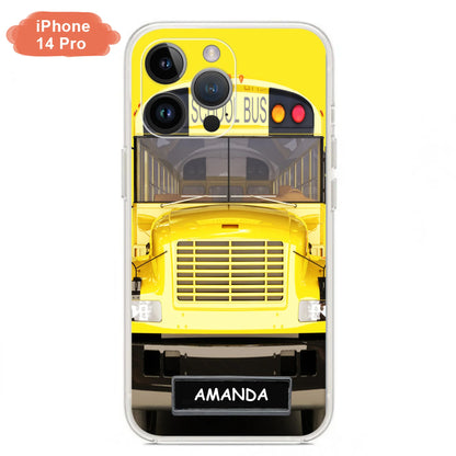 Custom Personalized School Bus Phone Case - Gift Idea For School Bus Lovers - Case For iPhone, Samsung and Xiaomi