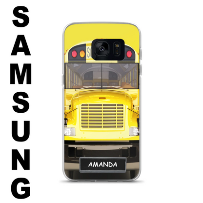 Personalized School Bus Phone Case - Gift Idea For School Bus Lovers - Case For iPhone, Samsung and Xiaomi