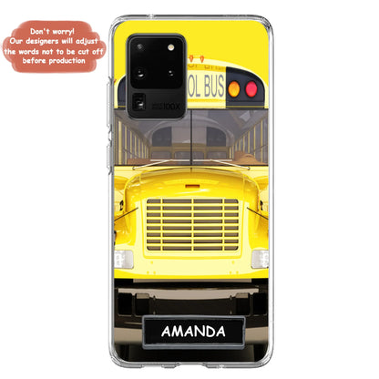 Personalized School Bus Phone Case - Gift Idea For School Bus Lovers - Case For iPhone, Samsung and Xiaomi