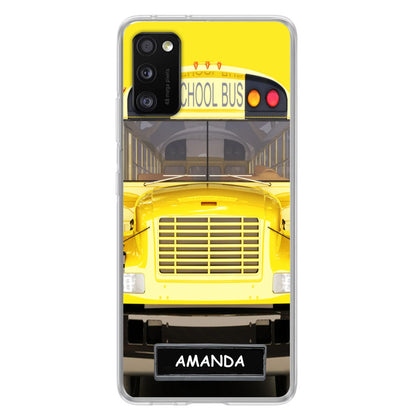 Personalized School Bus Phone Case - Gift Idea For School Bus Lovers - Case For iPhone, Samsung and Xiaomi