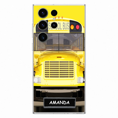 Personalized School Bus Phone Case - Gift Idea For School Bus Lovers - Case For iPhone, Samsung and Xiaomi