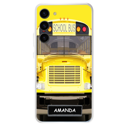 Personalized School Bus Phone Case - Gift Idea For School Bus Lovers - Case For iPhone, Samsung and Xiaomi