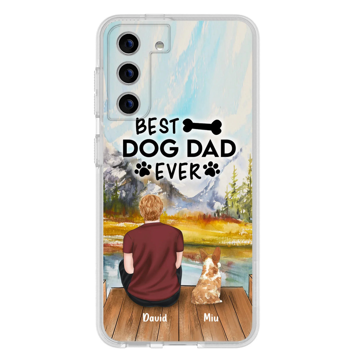 Personalized Dog Dad Phone Case - Up to 4 Dogs - Best Dog Dad Ever