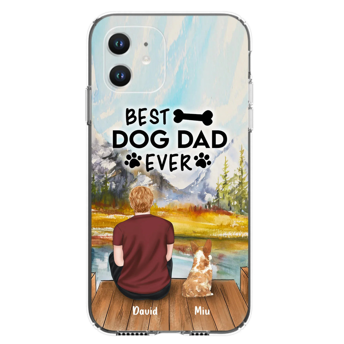Personalized Dog Dad Phone Case - Up to 4 Dogs - Best Dog Dad Ever