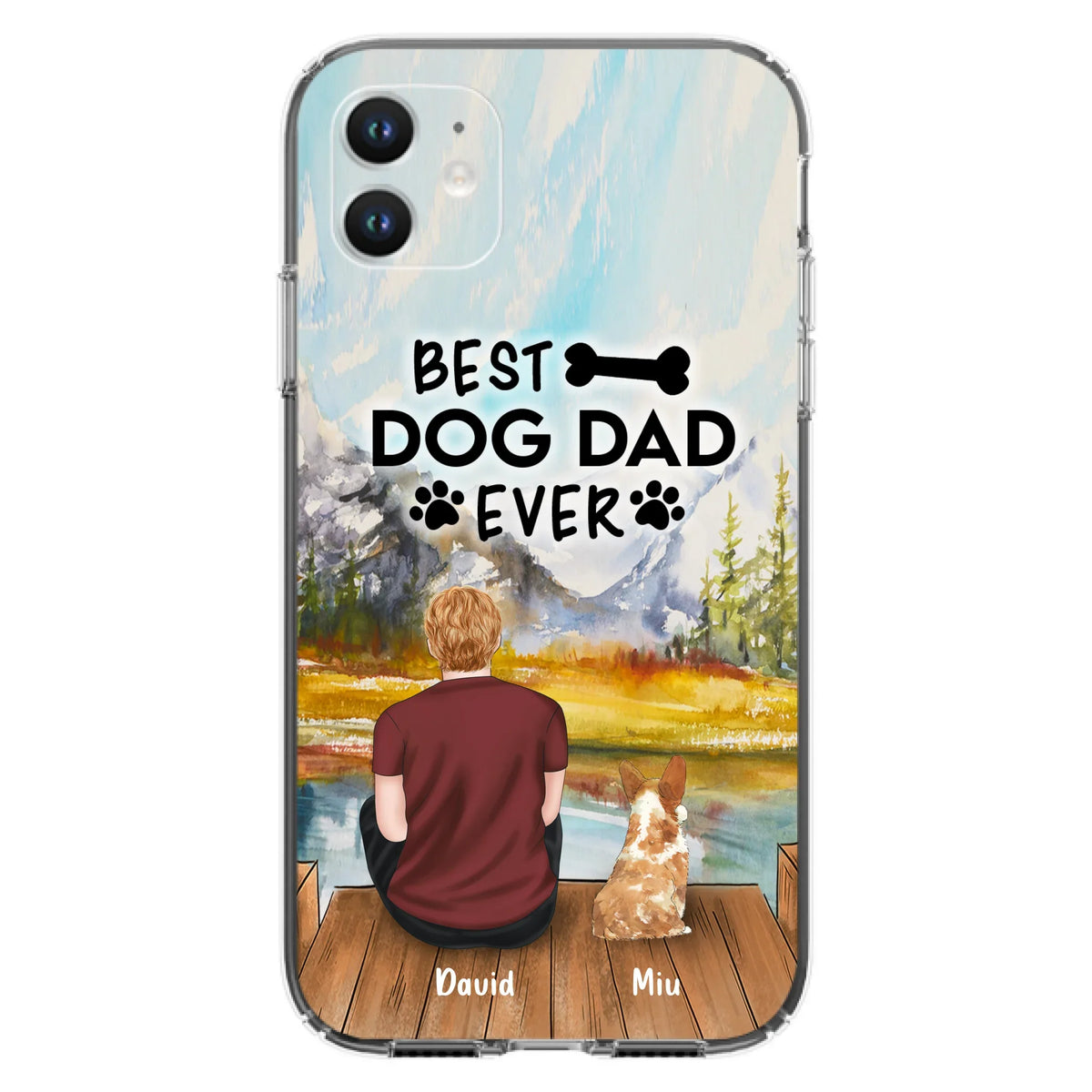 Personalized Dog Dad Phone Case - Up to 4 Dogs - Best Dog Dad Ever