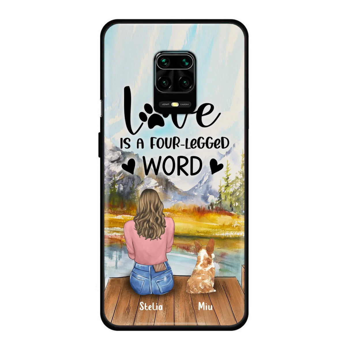 Custom Personalized Pet Mom/Pet Dad Phone Case - Gifts For Pet Lovers With Upto 4 Pets - Love Is A Four-Legged Word