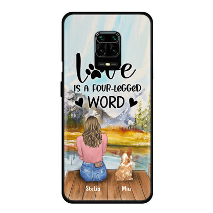 Custom Personalized Pet Mom/Pet Dad Phone Case - Gifts For Pet Lovers With Upto 4 Pets - Love Is A Four-Legged Word