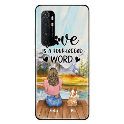 Custom Personalized Pet Mom/Pet Dad Phone Case - Gifts For Pet Lovers With Upto 4 Pets - Love Is A Four-Legged Word