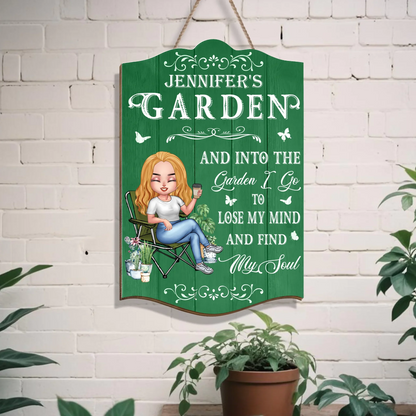 Custom Personalized Garden Wooden Sign - Gift Idea For Girl/ Gardening Lover