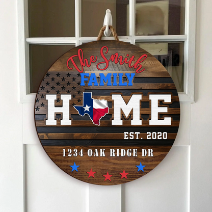 Personalized Family Patriot Wooden Sign - Gift Idea For Family