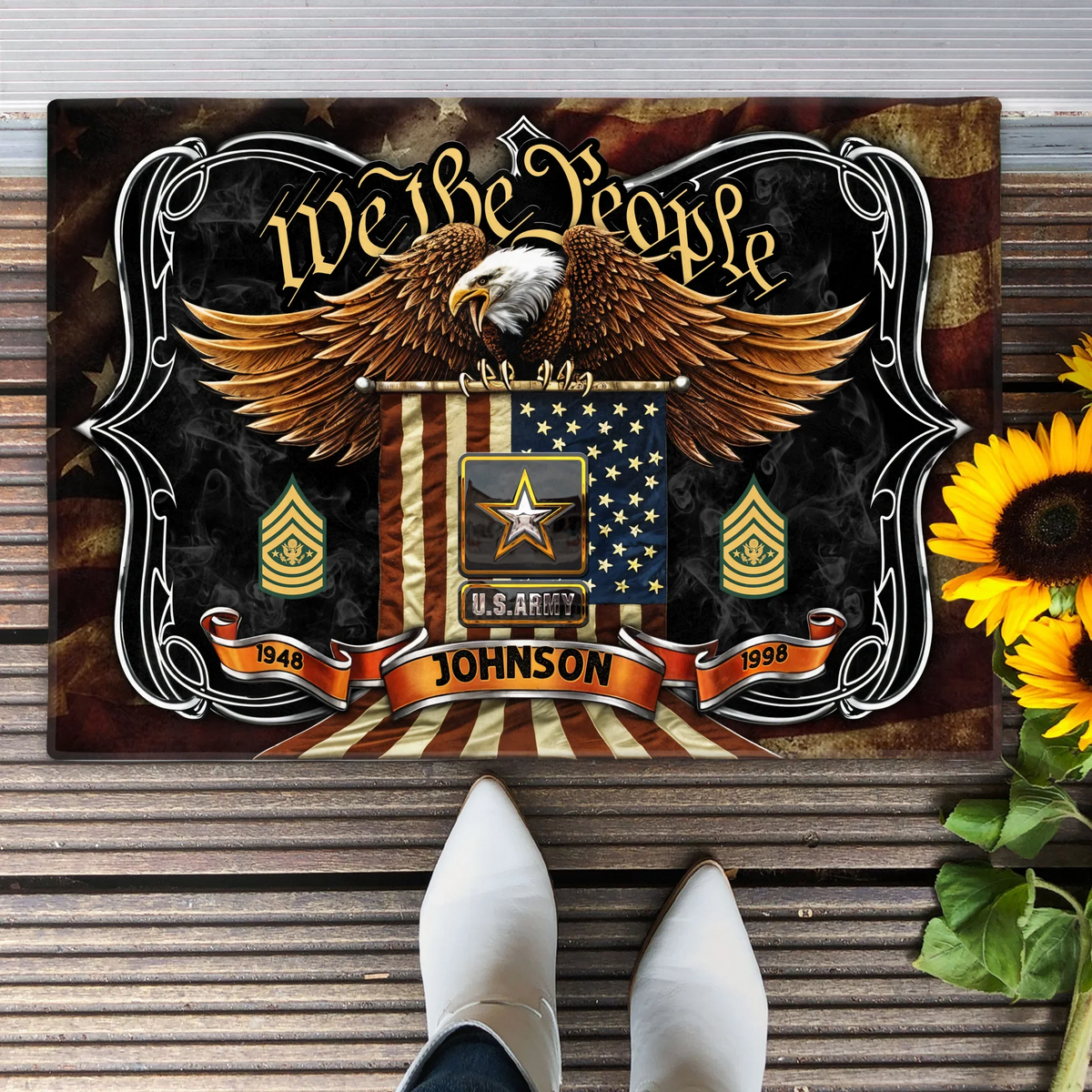 Personalized Family US Doormat - Gifts For Veterans/Patriots/Memorial Day/Independence Day - We The People