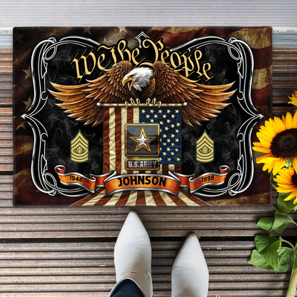 Personalized Family US Doormat - Gifts For Veterans/Patriots/Memorial Day/Independence Day - We The People