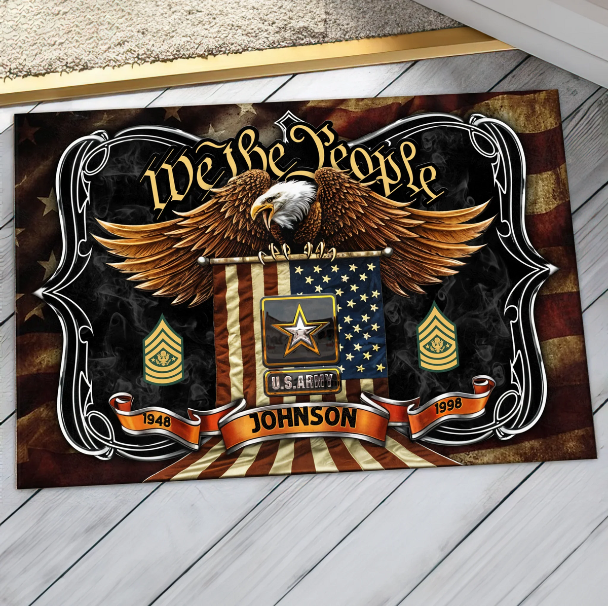 Personalized Family US Doormat - Gifts For Veterans/Patriots/Memorial Day/Independence Day - We The People