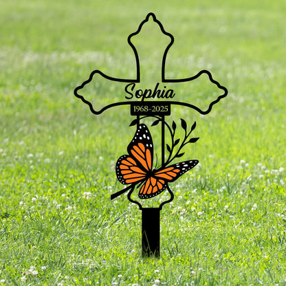 Personalized Memorial Holy Cross Metal Sign - Memorial Gift Idea