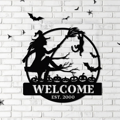 Custom Personalized Witch Metal Sign - Gift Idea For Friend/ Sister