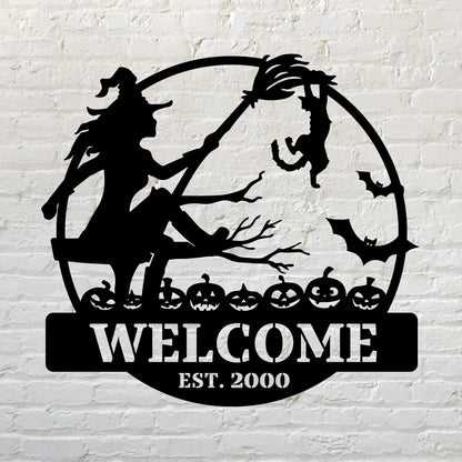 Custom Personalized Witch Metal Sign - Gift Idea For Friend/ Sister