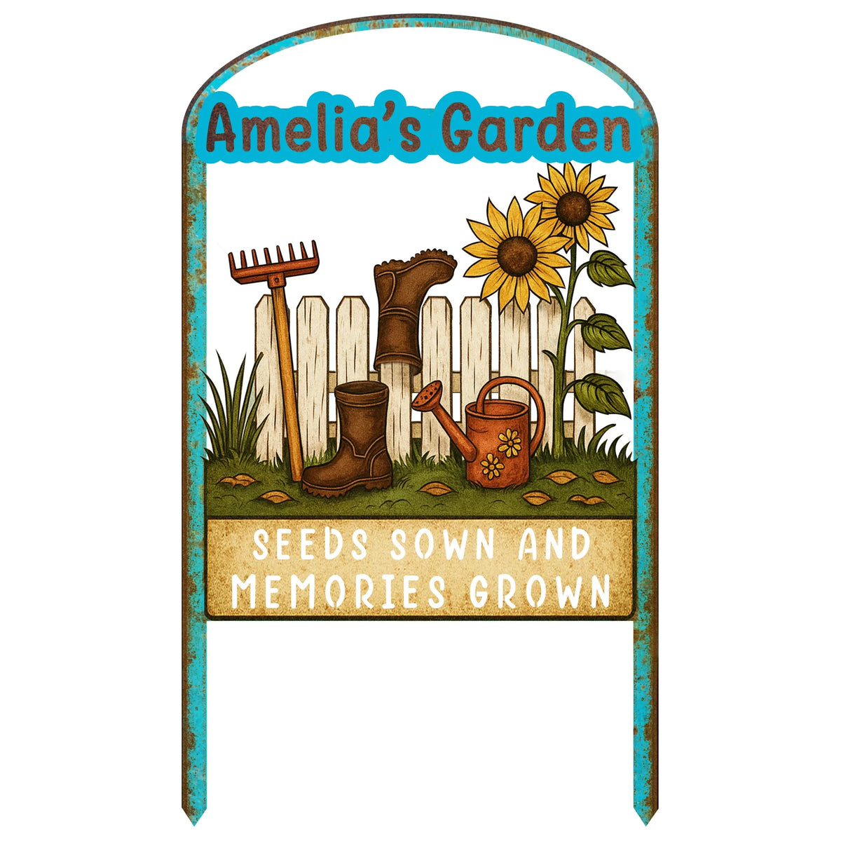 Personalized Garden Metal Sign - Gift Idea For Garden Lover - Seeds Sown And Memories Grown