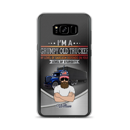 Custom Personalized Old Trucker Phone Case - Father's Day Gift Idea for Trucker - I'm A Grumpy Old Trucker - Case for iPhone/Samsung