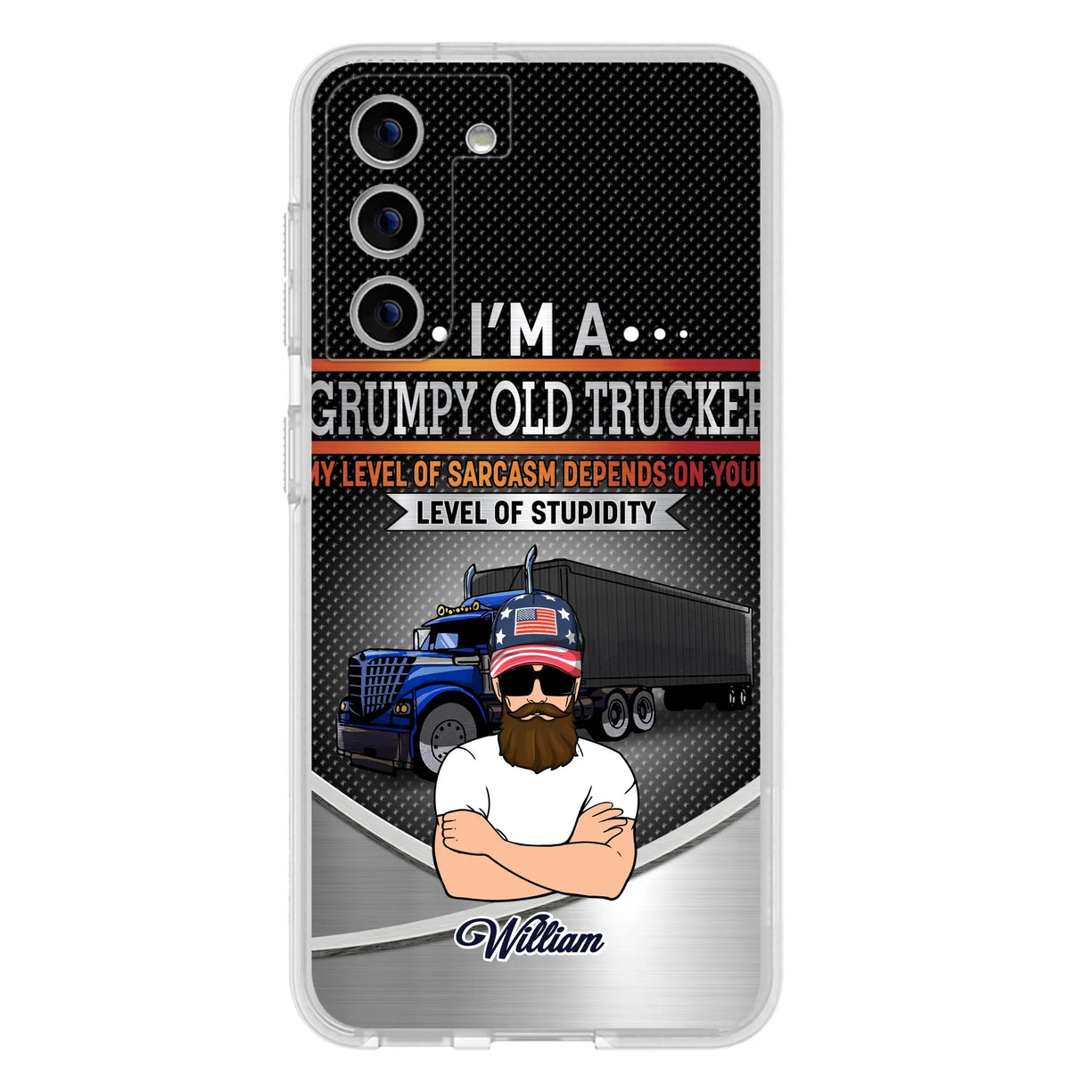 Custom Personalized Old Trucker Phone Case - Father's Day Gift Idea for Trucker - I'm A Grumpy Old Trucker - Case for iPhone/Samsung