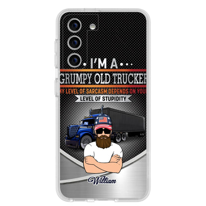 Custom Personalized Old Trucker Phone Case - Father's Day Gift Idea for Trucker - I'm A Grumpy Old Trucker - Case for iPhone/Samsung