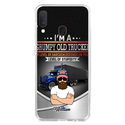 Custom Personalized Old Trucker Phone Case - Father's Day Gift Idea for Trucker - I'm A Grumpy Old Trucker - Case for iPhone/Samsung