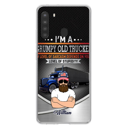 Custom Personalized Old Trucker Phone Case - Father's Day Gift Idea for Trucker - I'm A Grumpy Old Trucker - Case for iPhone/Samsung