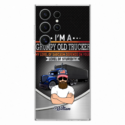 Custom Personalized Old Trucker Phone Case - Father's Day Gift Idea for Trucker - I'm A Grumpy Old Trucker - Case for iPhone/Samsung