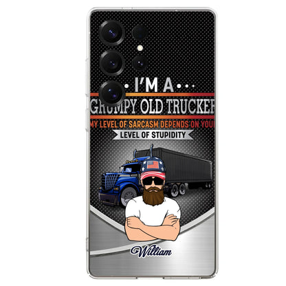 Custom Personalized Old Trucker Phone Case - Father's Day Gift Idea for Trucker - I'm A Grumpy Old Trucker - Case for iPhone/Samsung
